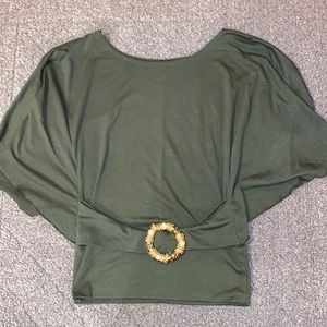 Green and Gold Rhinestone Top